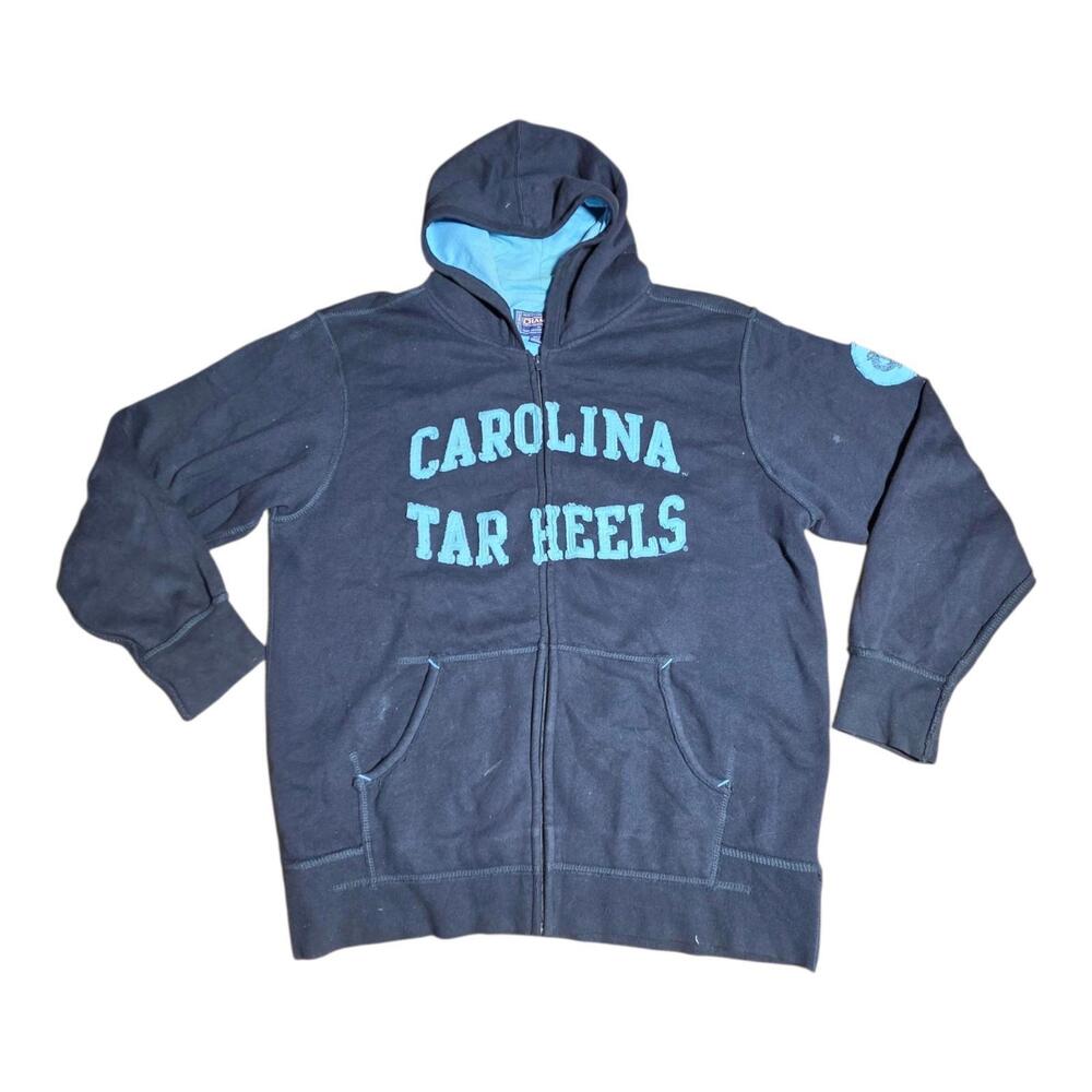 Vintage Carolina Tar Heels Hoodie Men’s Large Navy Blue Full‎ Zip Sweatshirt BD